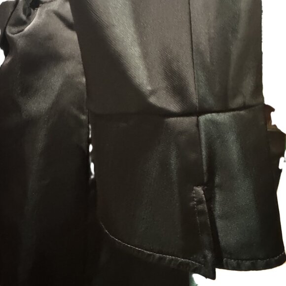 Teri Jon Elegant Flared Emerald and Forest Green Print Dress with Pockets - Picture 4 of 6